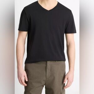 Vince Men’s Black Pima Cotton V Neck T Shirt Size M